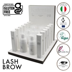 Espositore Prodotti Post-Trattamento, espositore prodotti per centri estetici, espositore per prodotti di laminazione ciglia, espositore per prodotti di laminazione sopracciglia