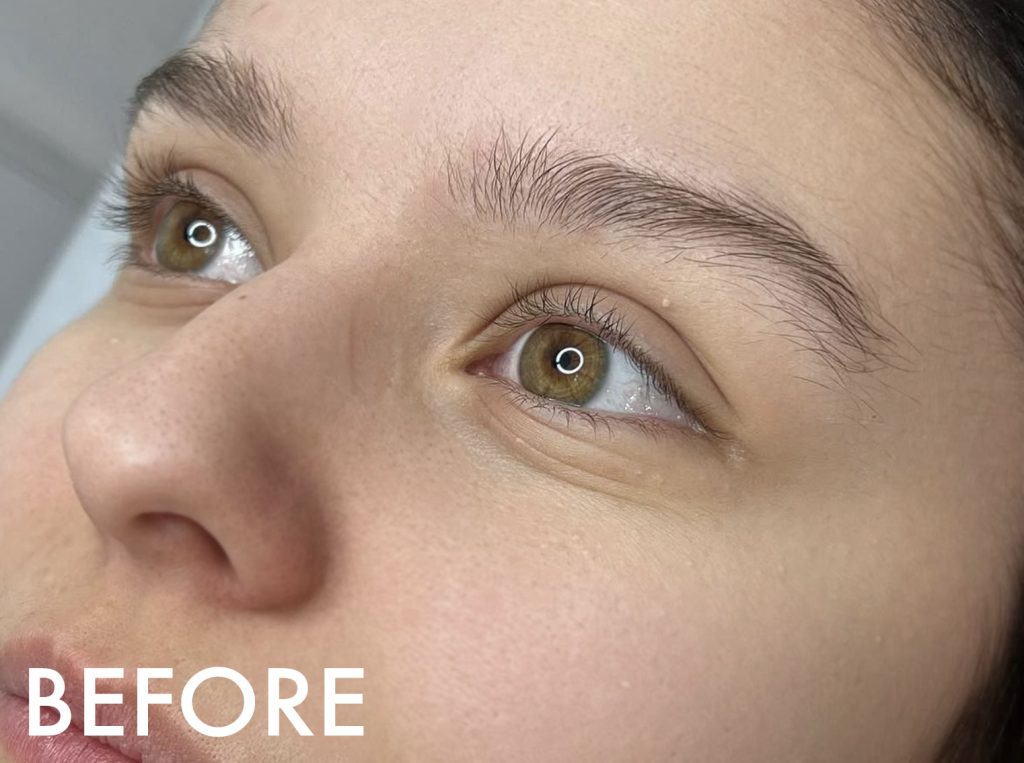 Trattamenti Gluten Free laminazione sopracciglia prima