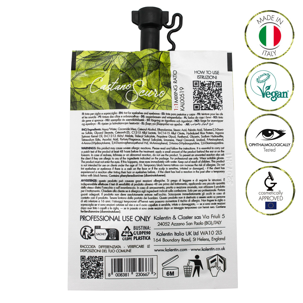 TINTA CIGLIA E SOPRACCIGLIA CASTANO SCURO 10ml - immagine 2